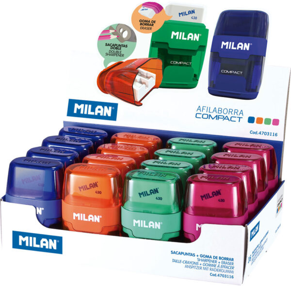 Gumica + šiljilo dvostruko Milan Compact