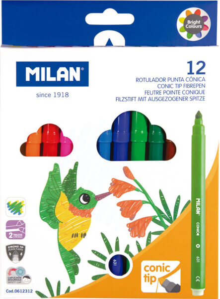 Flomasteri 12/1 perivi konusni vrh Milan