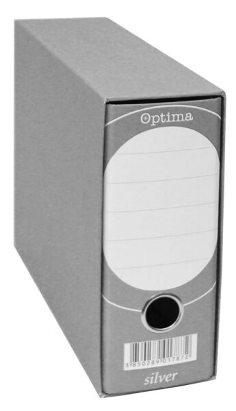 224693-EC Registrator A5-80 kutija OPTIMA SILVER široki sivi P10
