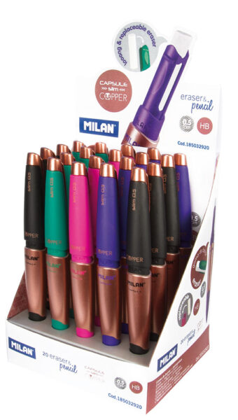 Tehnička olovka 0,5 + gumica Milan Capsule Copper Slim