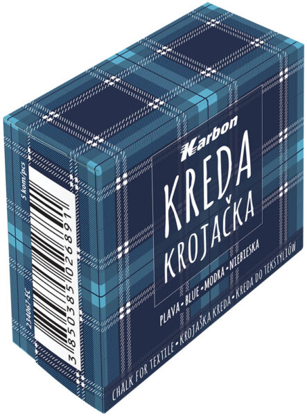 234067-EC Kreda krojačka plava  KARBON kutija 5 kom P1/10/130-nova