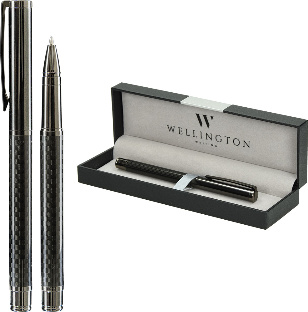 236287-EC Set pisaći Wellington Carbon roler antracit siva u poklon kutiji P1/100