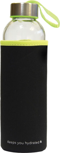 236435-EC Boca za vodu staklena Stream 500ml crno/zelena, mutno staklo P1/48