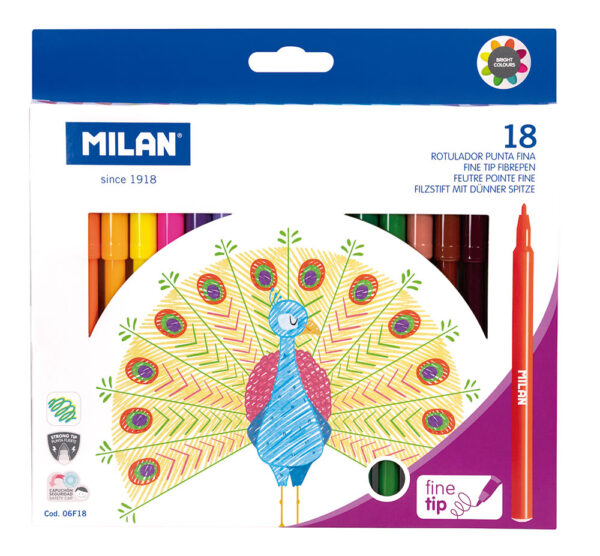 Flomasteri 18/1 perivi tanki vrh Milan Peacock