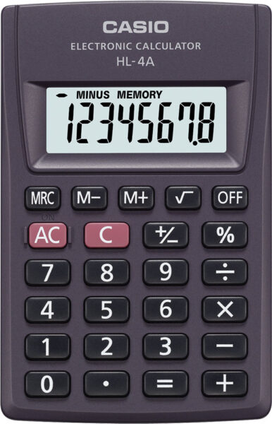 238047-EC Kalkulator CASIO HL-4A KARTON.PAK P10/100 bls