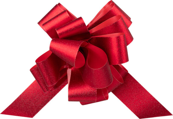 239377-EC Mašna potezna 31mm glitter crvena 2 kom bls P2/1