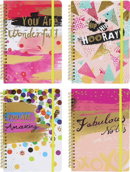 Notes spiralni sa gumicom A5 CREATIVE tvrdi uvez sort P4/20 NETTO