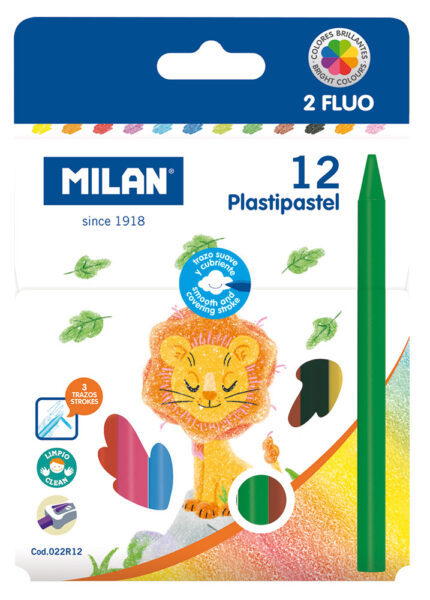 Voštane pastele 12/1 plastipastel (2 fluo boje) Milan