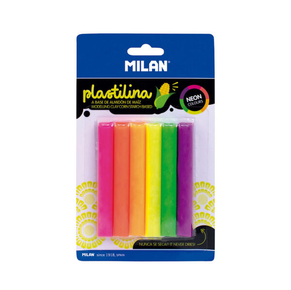 Plastelin 6 boja 70g Plastilina Neon Milan
