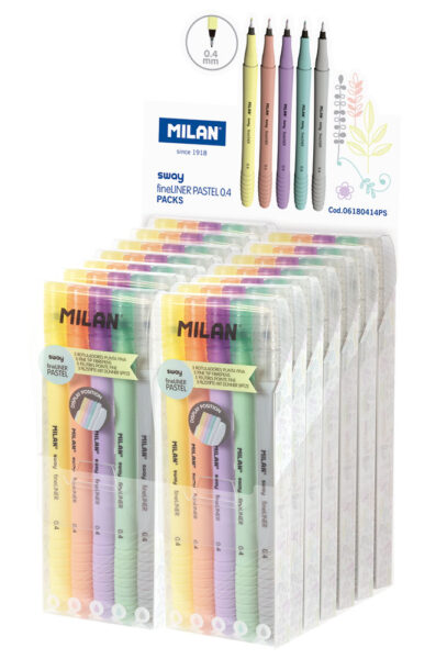 Flomaster fineliner MILAN 0,4 SWAY set 5 pastelnih boja P14/252 NETTO