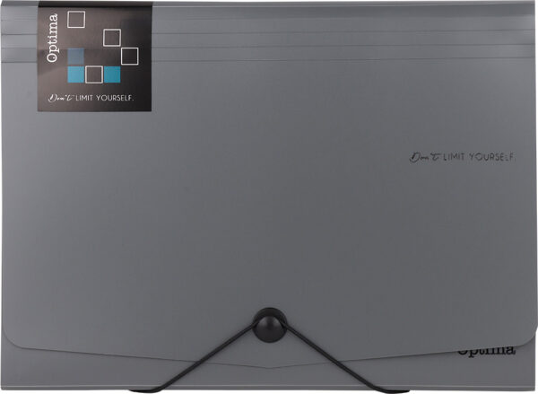 Mapa harmonika A4 pvc 12 pregrada office siva Optima