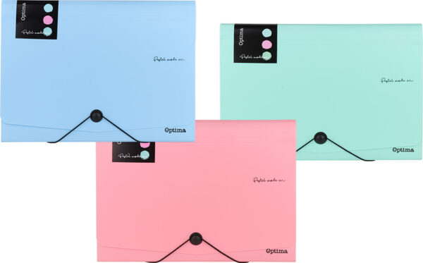 Mapa harmonika A4 pvc 12 pregrada pastel sort boja Optima
