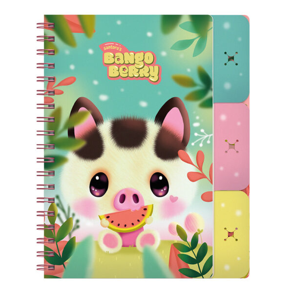 Notes spiralni s razdjelnicima Bangoberry Piggy Pig 200 str. 25x20,5 P3 NETTO