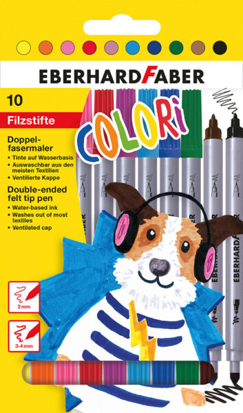 Flomasteru 10/1 dvostrani perivi Eberhard Faber Colori