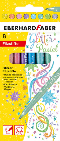 Flomasteri 8/1 pastelni s gliterima Eberhard Faber