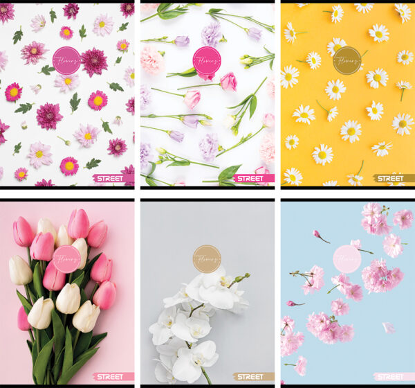 234100-EC Bilježnica A4/B Street FLOWERS 54L soft touch 65702 P10/60 NETTO